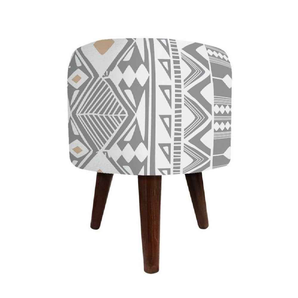 Pouf en velours rond blanc Barsam