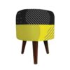 Pouf en velours luxueux avec pieds en bois rond Rahil