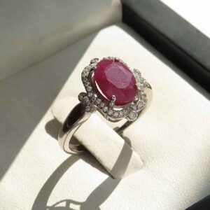 Bague de fiançailles en argent avec rubis rouge Bliss pour femmes Kiana Dorsa
