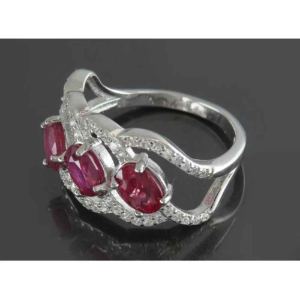 Bague de fiançailles en argent avec rubis rouge Bliss pour femmes Kiana Golnaz