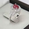 Bague de fiançailles en argent avec rubis rouge Bliss pour femmes Kiana Khatoon