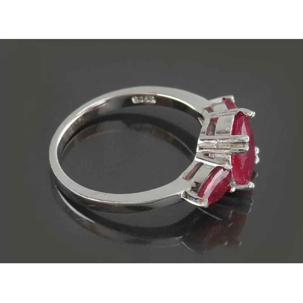 Bague de fiançailles en argent avec rubis rouge Bliss pour femmes Kiana Sina