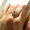 Bague de fiançailles en argent avec rubis rouge Bliss pour femmes Kiana Sorkhab