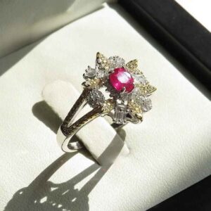 Bague de fiançailles en argent avec rubis rouge Bliss pour femmes Kiana Sorkhab