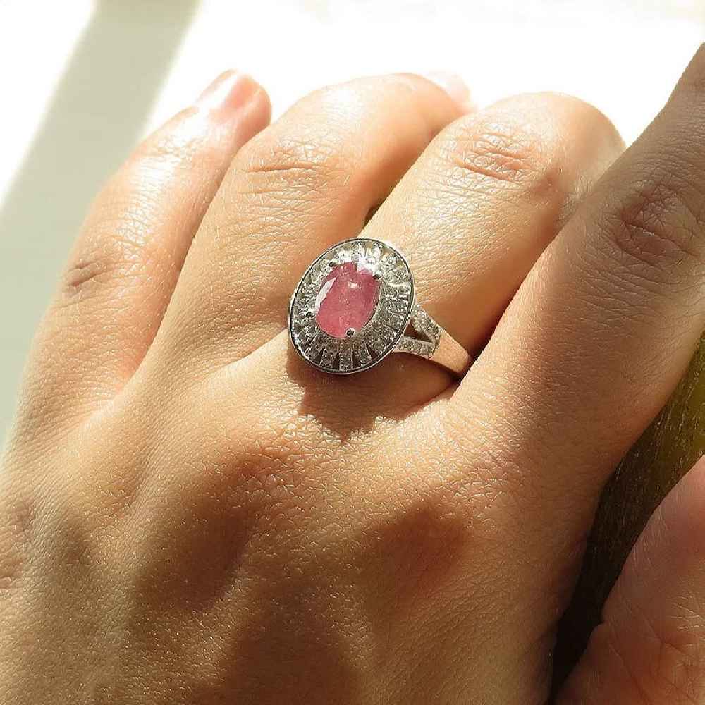 Bague de fiançailles en argent avec rubis rouge Bliss pour femmes Kiana Taban