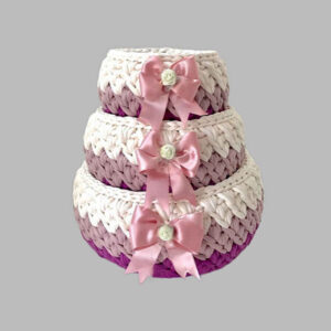 Ensemble de 3 paniers de rangement en crochet modèle Arghavan