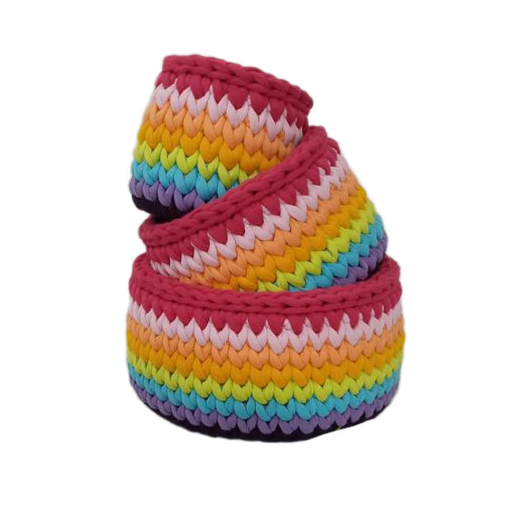 Ensemble de 3 paniers de rangement en crochet modèle Rainbow