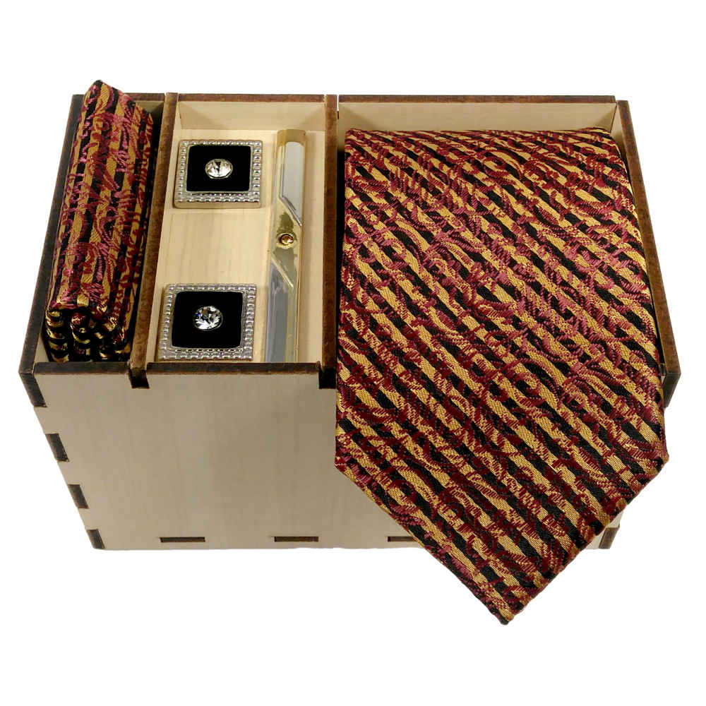Ensemble Cravate, Pochette & Boutons de Manchette pour Homme - Zhina de Luxe