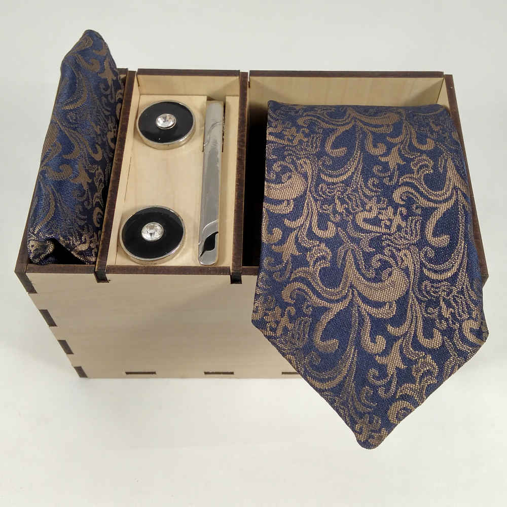 Ensemble Cravate, Pochette & Boutons de Manchette pour Homme - Kian de Luxe