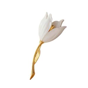 Flower Brooch Pin – Steel Laleh Model: Broche Fleur – Modèle Laleh en Acier