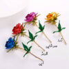 Flower Brooch Pin – Steel Rose Design: Broche Fleur – Design Rose en Acier