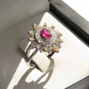 Bague de fiançailles en argent avec rubis rouge Bliss pour femmes Kiana Ava