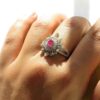 Bague de fiançailles en argent avec rubis rouge Bliss pour femmes Kiana Ava
