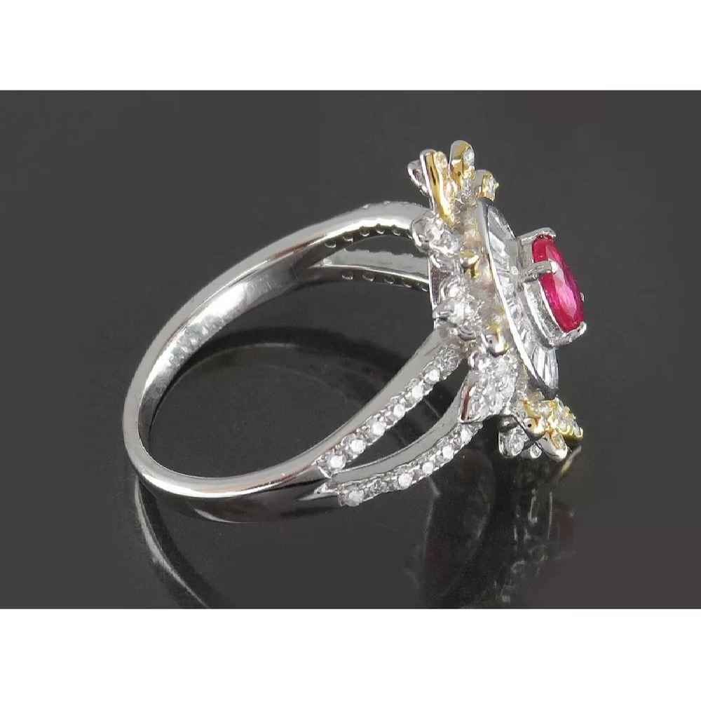 Bague de fiançailles en argent avec rubis rouge Bliss pour femmes Kiana Ava