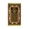 Tapis de Prière Islamique Rembourré en Velours Bleu avec Motif Kaaba pour Musulmans