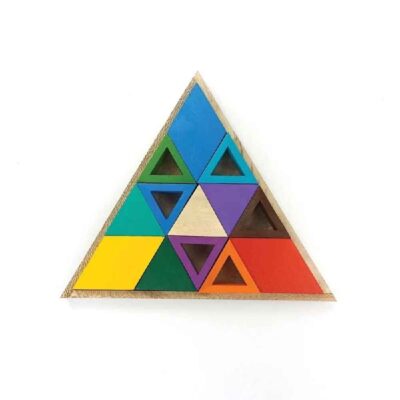 Puzzle Cerveau en Bois Triangle – Défi géométrique captivant