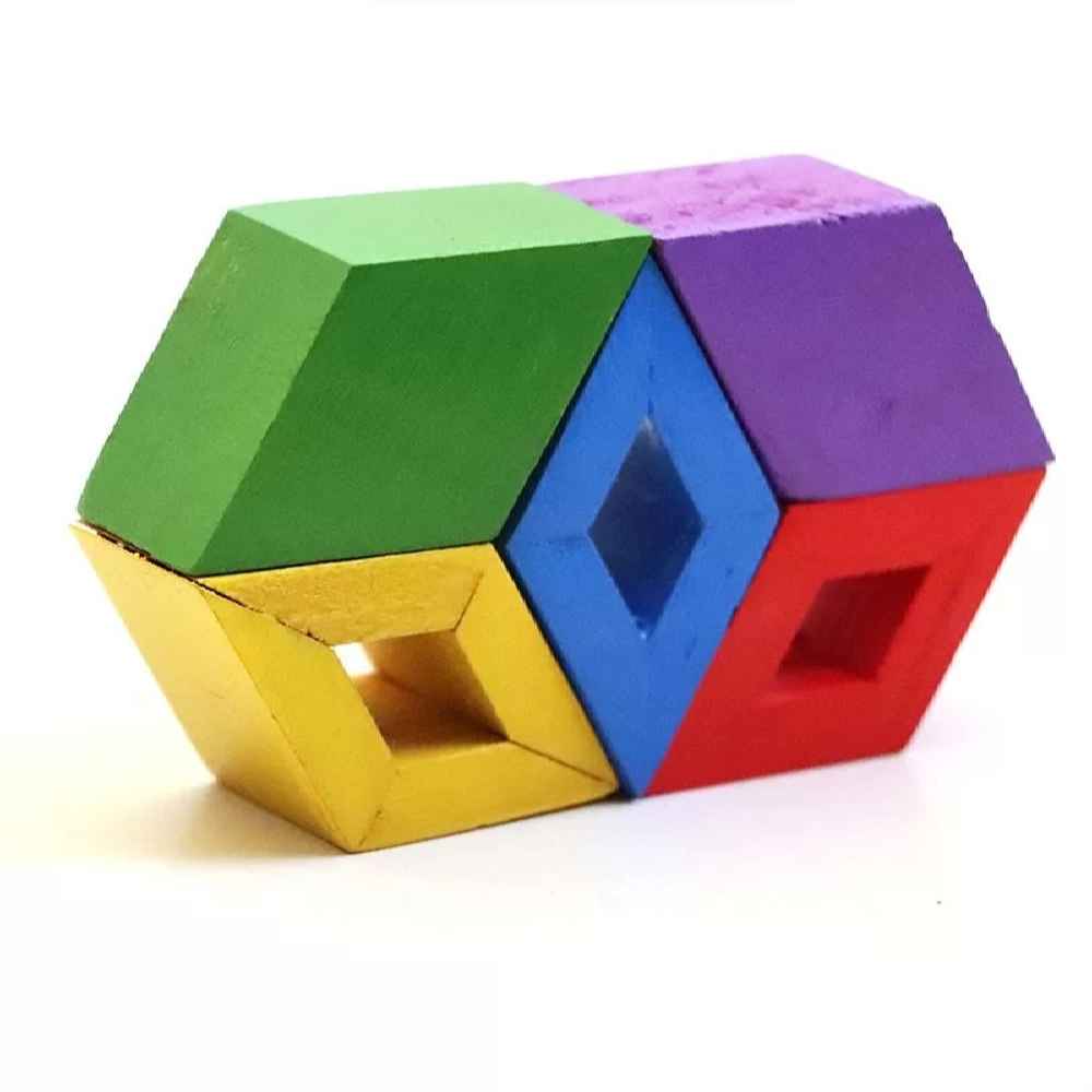 Puzzle Cerveau en Bois Géométrique – Jouet éducatif amusant