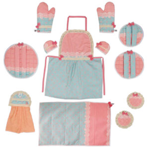 Ensemble de Tablier de Cuisine à Pois 12 Pièces Modèle Vania