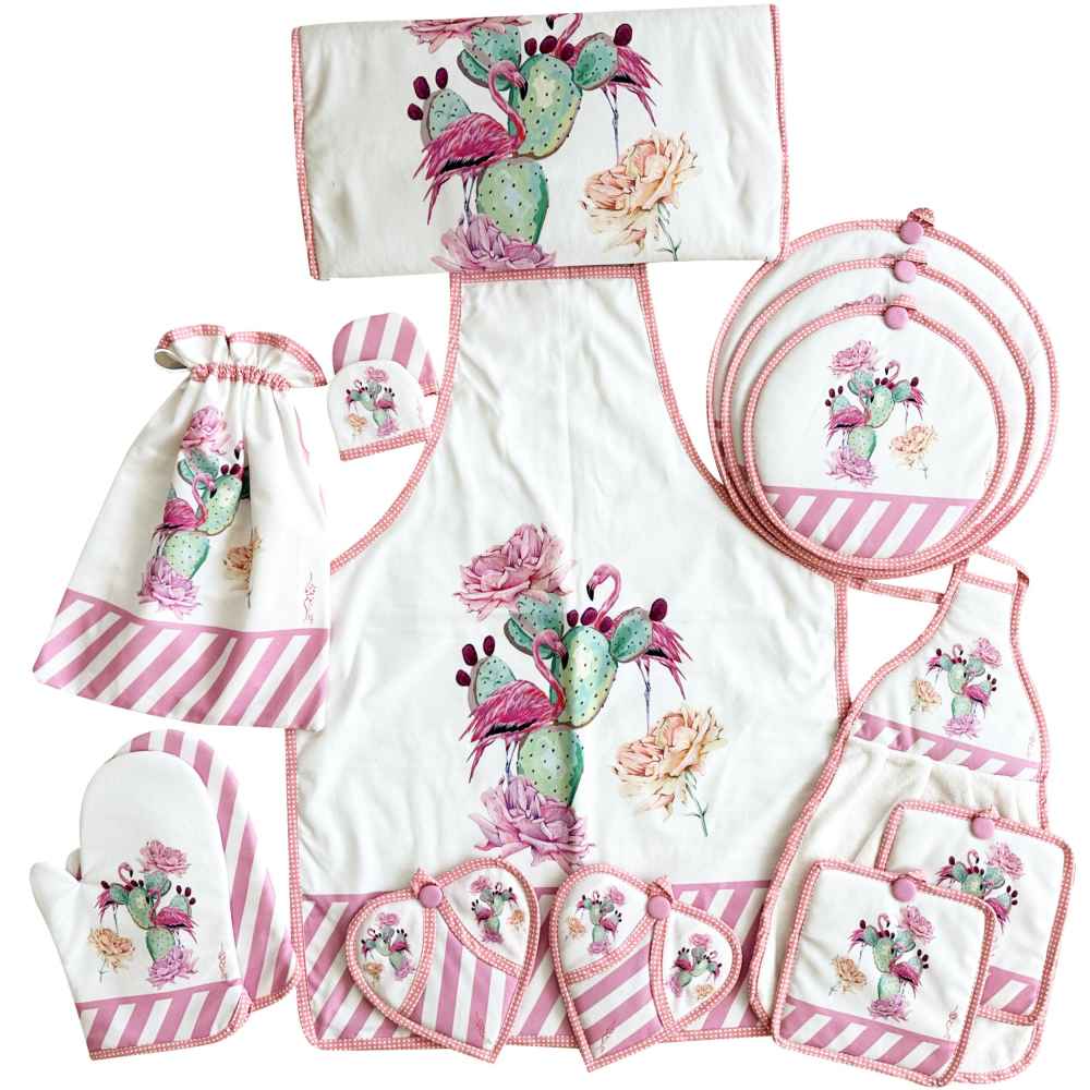 Ensemble de Tablier de Cuisine Floral 15 Pièces Modèle Rozhin