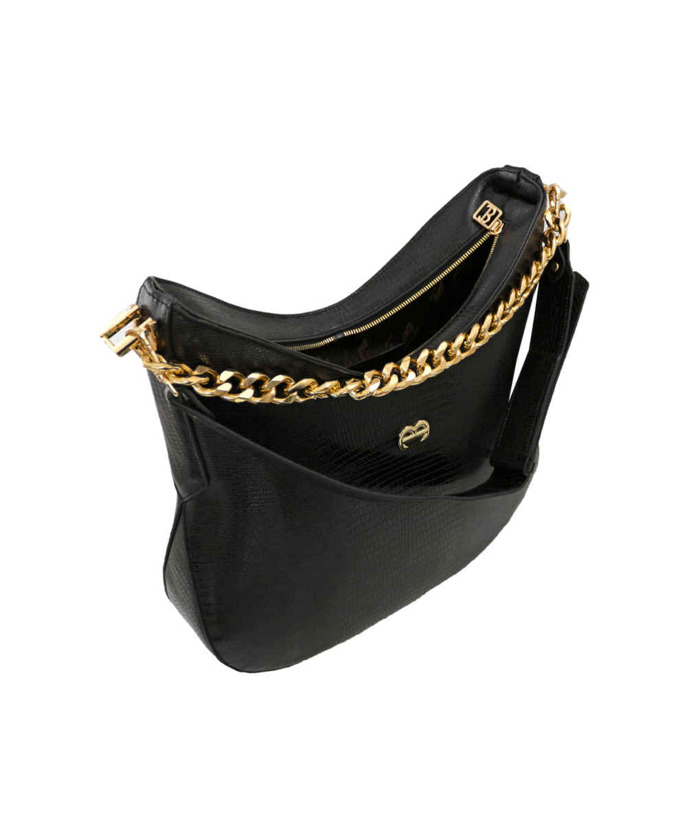 Sac à Main Hobo en Cuir Véritable Noir – Modèle Mante