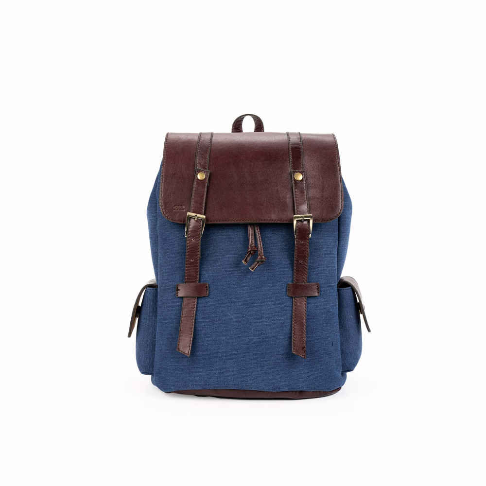 Sac à Dos en Toile Bleue pour Femme - Modèle Leila