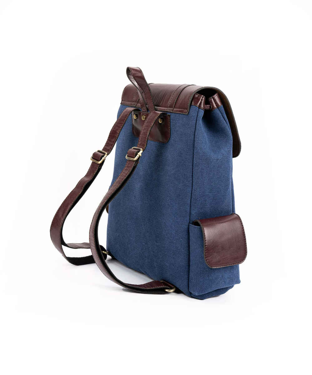 Sac à Dos en Toile Bleue pour Femme – Modèle Leila