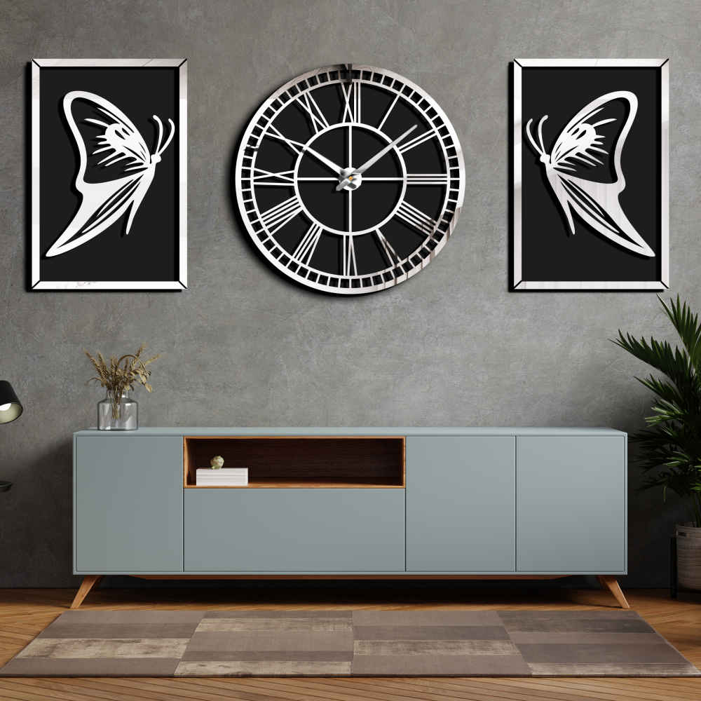 Ensemble moderne d'horloges murales en 3 pièces Carolyn