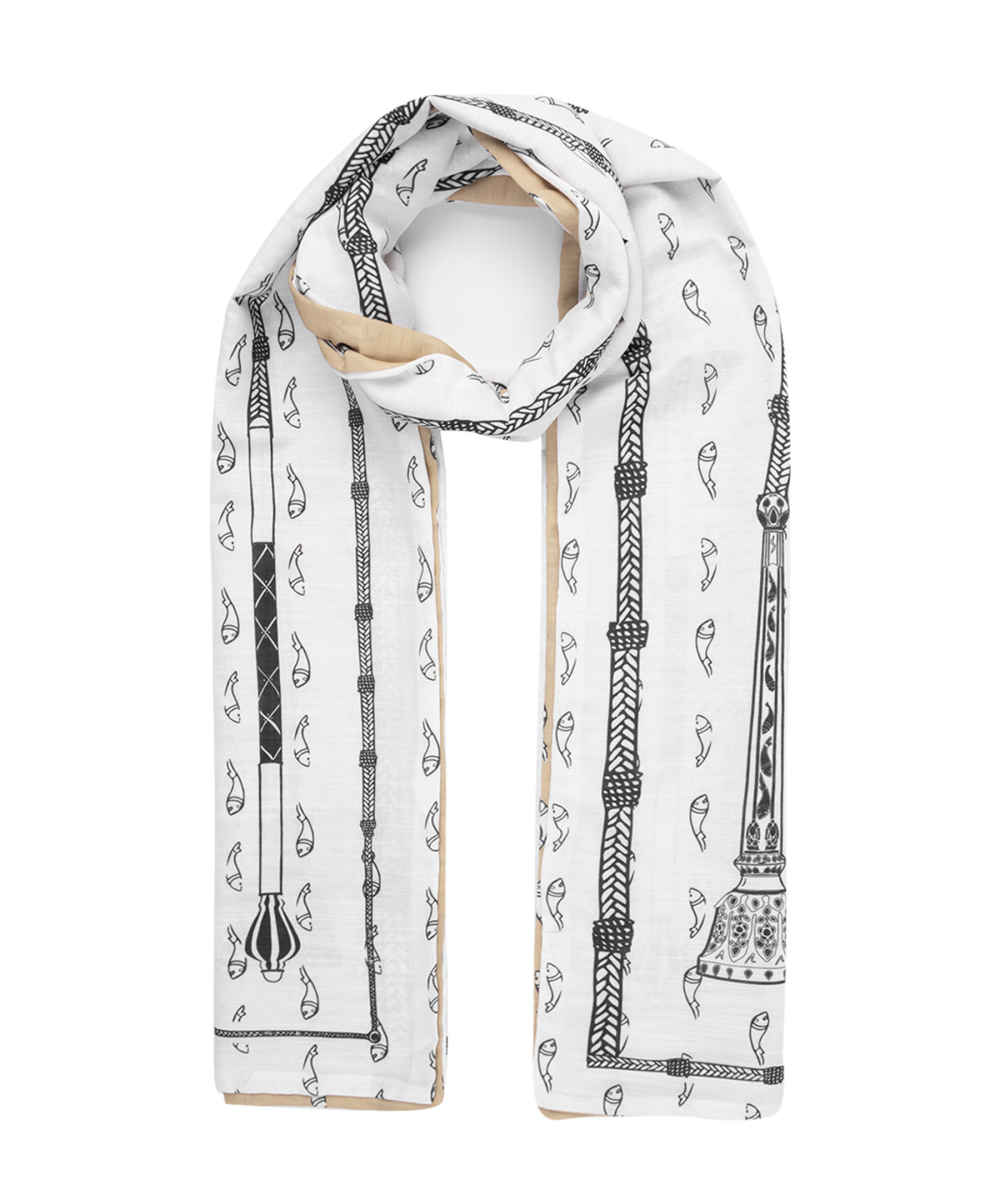 Châle Traditionnel pour Femme Double Face en Coton – Modèle Poisson