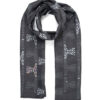 Châle Imprimé pour Femme Double Face Artistique Gris