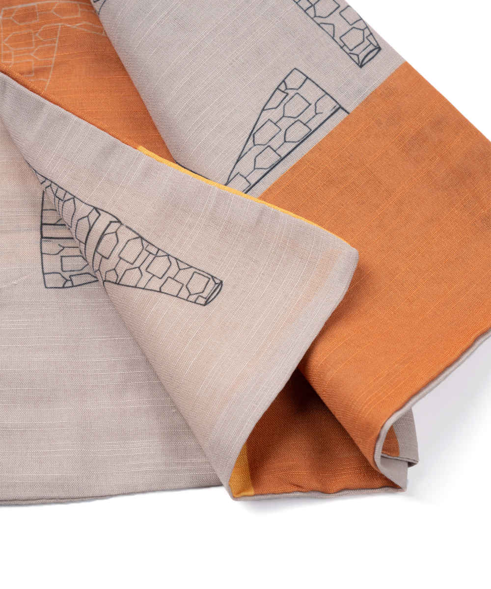 Châle Imprimé pour Femme Double Face Artistique Gris