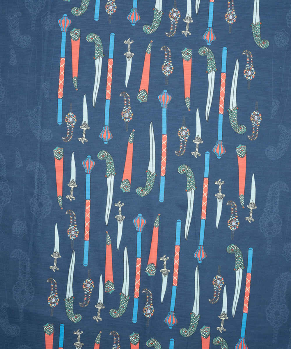 Châle Imprimé pour Femme Double Face Artistique Khanjar