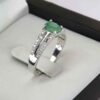 Bague en Argent avec Émeraude Verte pour Femme Fiançailles Melorin