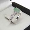 Bague en Argent avec Émeraude Verte pour Femme Fiançailles Sanaz