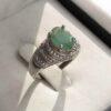 Bague en Argent avec Émeraude Verte pour Femme Fiançailles Sara