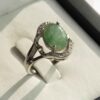 Bague en Argent avec Émeraude Verte pour Femme Fiançailles Sarvenaz