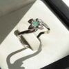 Bague en Argent avec Émeraude Verte pour Femme Fiançailles Taranom