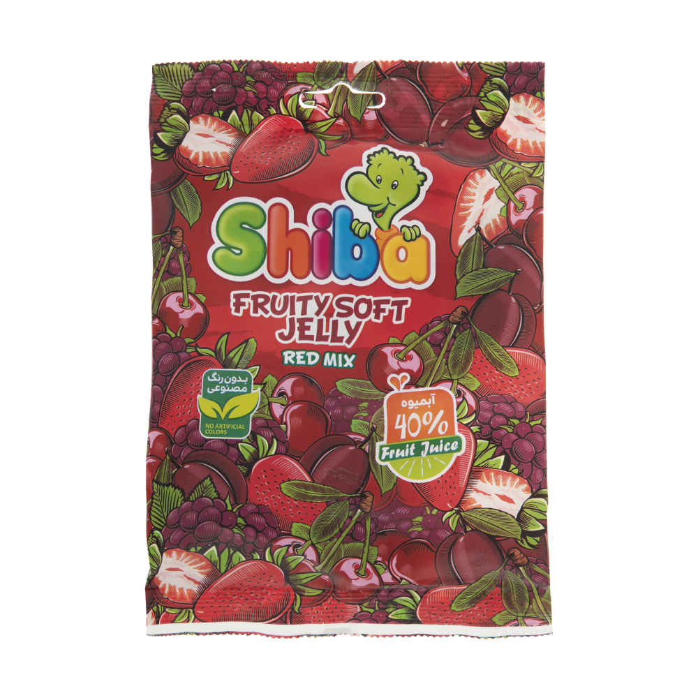 Bonbons gélifiés halal - Bonbons en gelée doux avec saveur de mélange de fruits rouges - Shiba (Paquet de 15)