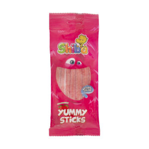 Bonbons gélifiés halal – Bonbons en gelée doux avec saveur de fraise, bâtonnets délicieux – Shiba (Paquet de 30)