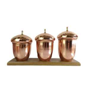 Ensemble de 3 bocaux en cuivre fabriqués à la main pour embellir votre cuisine Martelé