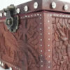 Hand-Carved Wooden Jewelry Box with Floral and Bird Pattern