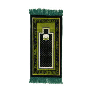 Tapis de Prière Islamique Rembourré en Velours avec Motif Kaaba pour Enfants Musulmans