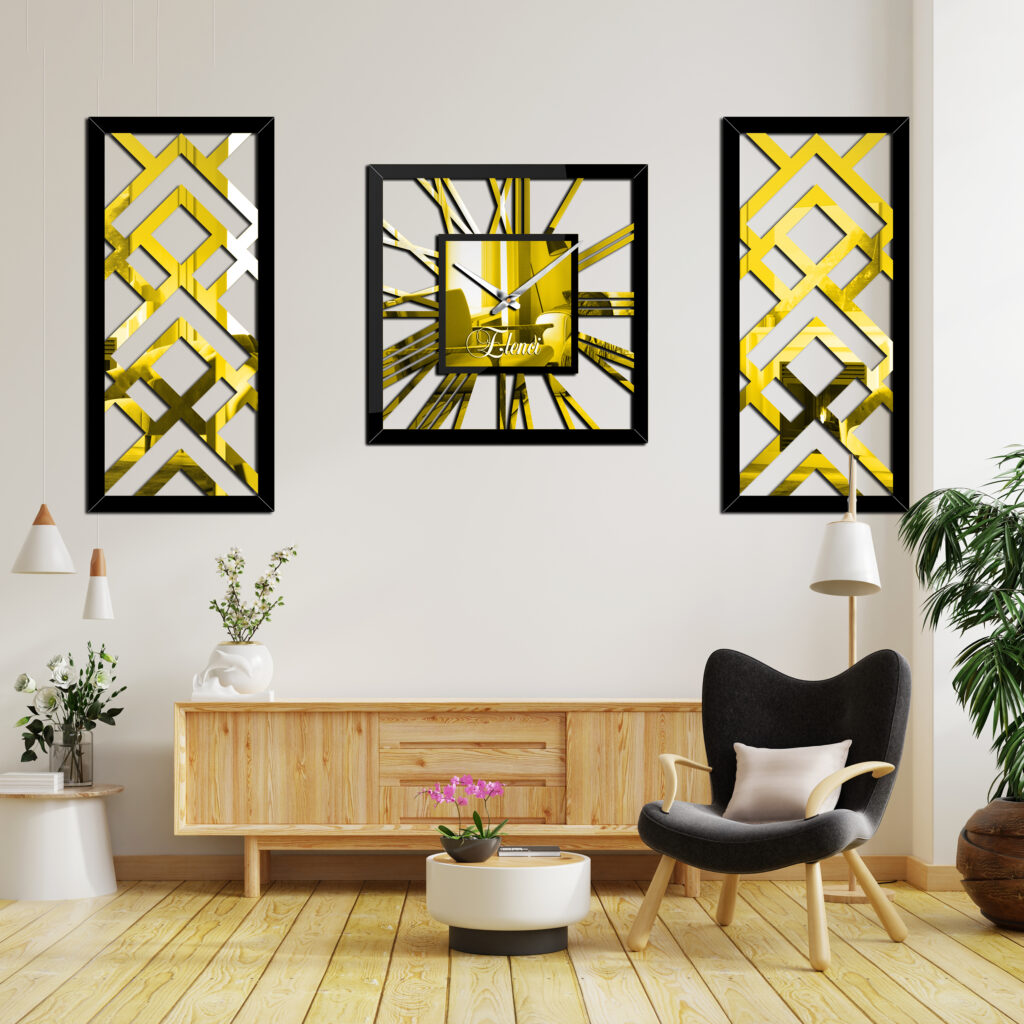 Ensemble moderne d'horloges murales en 3 pièces Papillon