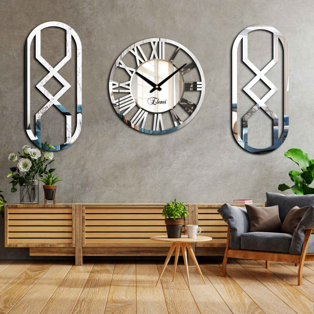Ensemble moderne d'horloges murales en 3 pièces Helios