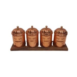 Bocal en cuivre fabriqué à la main pour embellir votre cuisine Dara (4x)