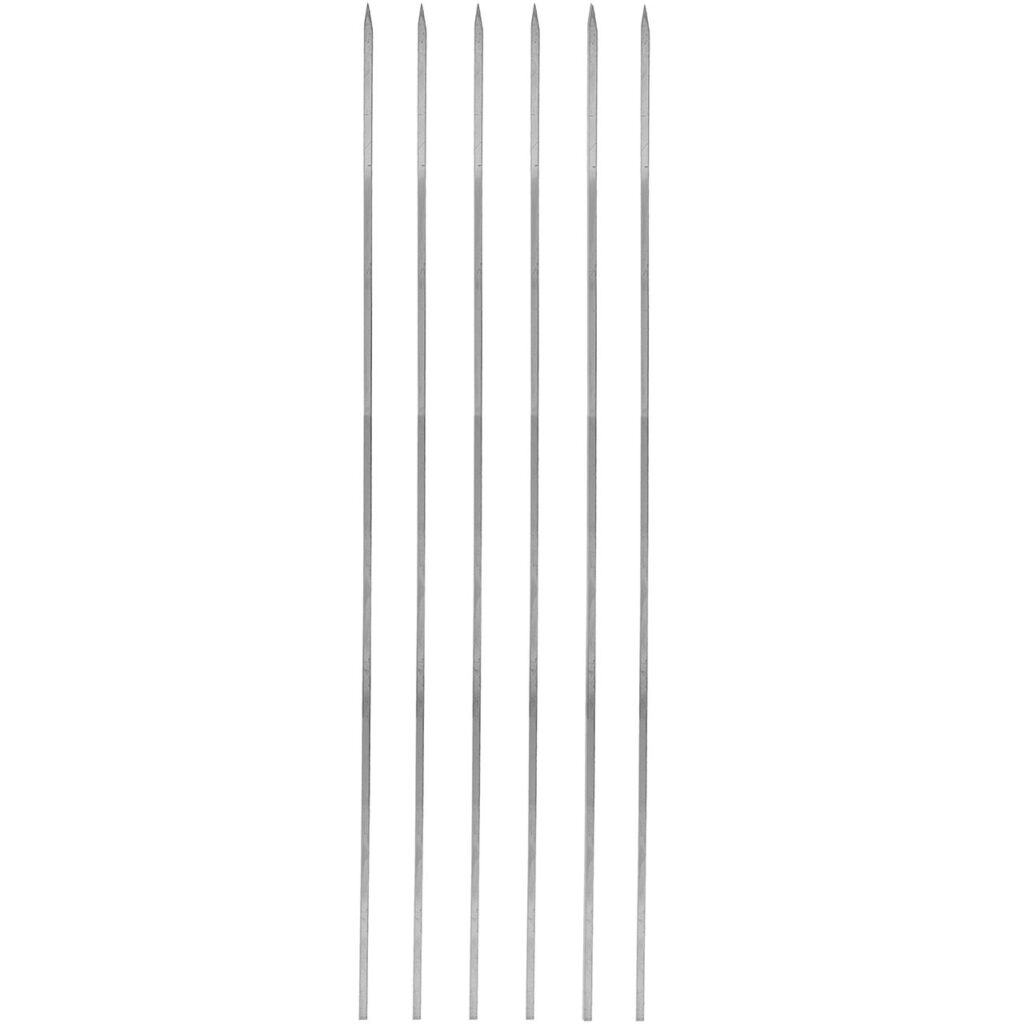Ensemble de Six Brochettes Fines en Acier (50 cm) pour Kebab de Foie et Grillades