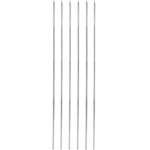 Ensemble de Six Brochettes Fines en Acier (50 cm) pour Kebab de Foie et Grillades