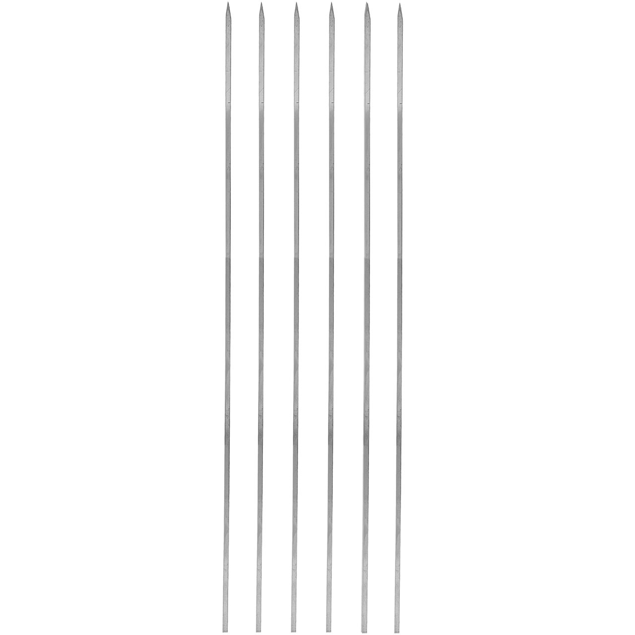 Ensemble de Six Brochettes Fines en Acier (50 cm) pour Kebab de Foie et Grillades