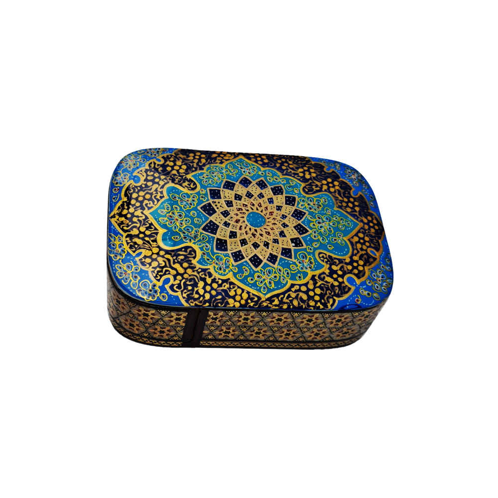 Handcrafted Wooden Jewelry Box with Persian-Inspired Pattern - Kesho