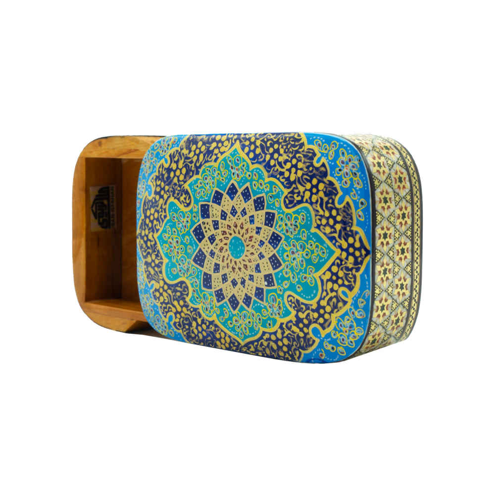 Boîte à bijoux en bois artisanale avec motif d’inspiration perse – Kesho