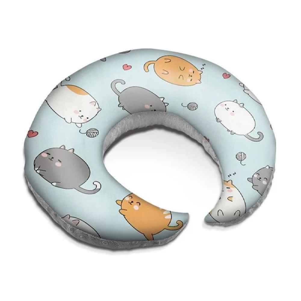 Coussin d'allaitement en velours pour bébé Modèle Chats (x2)